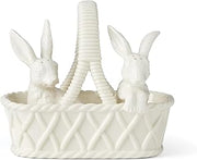 Lenox Wicker Creek Bunny Porcelain Easter Salt and Pepper Shaker Set | figural bunny design | easter entertaining | 4.75 inch, gift for women, spring home decor, kitchen essentials