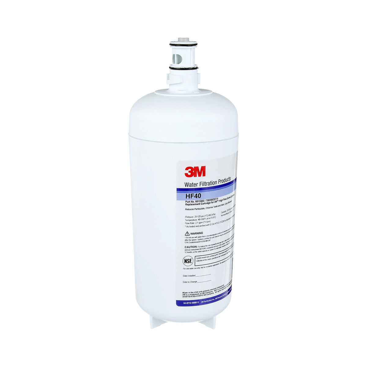 High Flow Series Filter Cartridge HF by 3M – 1 Count (Pack of 1), Carbon Fiber, White, Model 5613303