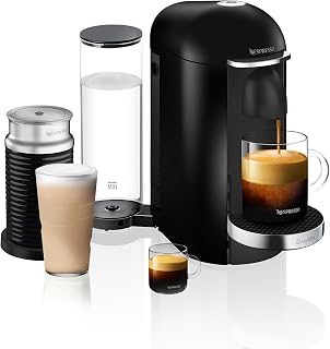 Nespresso Vertuo Plus Deluxe Coffee and Espresso Maker by Breville, Piano Black with Aeroccino Milk Frother