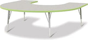 Jonti-Craft Berries 6445JCE130 Horseshoe Activity Table - 66" X 60", E-Height - Freckled Gray/Key Lime/Gray