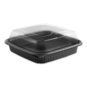 Culinary Squares 2-Piece Microwavable Container by Anchor Packaging – 8.46 x 2.91 x 2.91 inches, 36.0 ounces, Polypropylene, Black, Model ANZ4118515