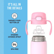 Baby 10 oz. Stainless Steel Bottle with Soft Sippy by THERMOS – 1 Count (Pack of 1), 10.0 fluid_ounces, Stainless Steel, Pink, Model BS551PK3