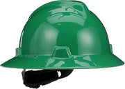 MSA V-Gard Full-Brim Hard Hat with Suspension - Polyethylene Shell, Superior Impact Protection and Self Adjusting Crown Straps - Standard Size Hard Hat