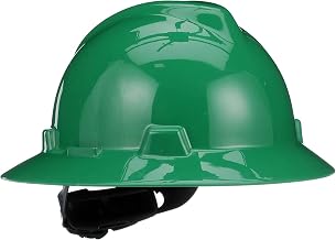 MSA V-Gard Full-Brim Hard Hat with Suspension - Polyethylene Shell, Superior Impact Protection and Self Adjusting Crown Straps - Standard Size Hard Hat