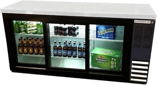 Beverage-Air BB72HC-1-F-GS-B 72" Back Bar Refrigerator - Black - Sliding Glass Door - Food Rated
