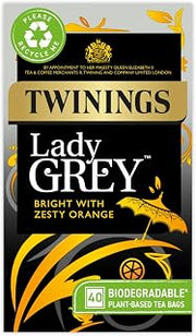 Twinings Lady Grey Tea | Bright & Refreshing Black Tea with Zesty Orange | 40 Biodegradable Tea Bags