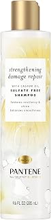 Pantene Sulfate Free Shampoo with Castor Oil, Nutrient Blends Fortifying Damage Repair, 9.6 fl oz, Pack of 4