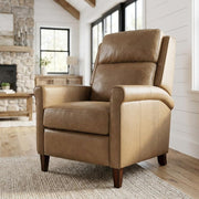 Beige Lotus Cream Manual Recliner by Starlight Canyon Home – Top Grain Leather with Match (X), Beige