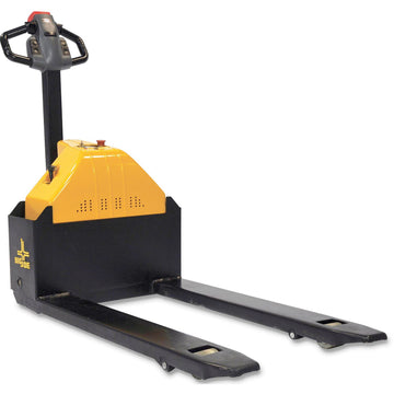 Big Joe Fully Powered Pallet Truck - Pallet Jack - 27" Wide Forks by E30 – Alloy Steel, Black/Yellow, Model E30-2748