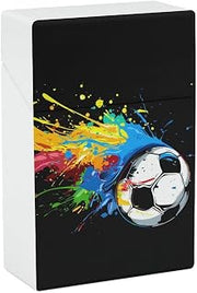 Colored Splashes with Soccer Ball Cigarette Case Portable Cigarette Box | Waterproof,Flip Open Cigarette Holder