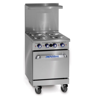 Commercial Restaurant Range 24" With 4 Elements 20" Standard Oven Electric Model by Imperial – 24 inches, Stainless Steel, Stainless-Steel, Model IR-4-E