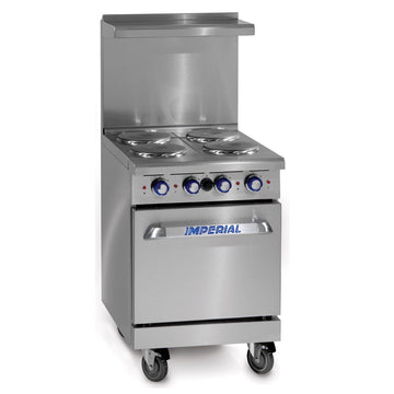 Commercial Restaurant Range 24" With 4 Elements 20" Standard Oven Electric Model by Imperial – 24 inches, Stainless Steel, Stainless-Steel, Model IR-4-E