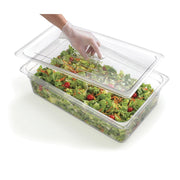 Full-Size Clear Polycarbonate Solid Food Pan Cover w/Handle - 20 7/8"L x 12 4/5"W by HUBERT – Polycarbonate, Clear, Model 107005