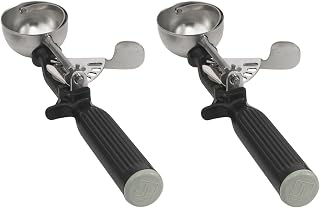 Vollrath 47146 Round Stainless Steel Dishers, Set of 2 (Size 30, 1-Ounce, Black)