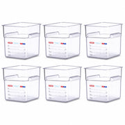Polycarbonate Square Food Container by Araven – 1.59 cubic_feet, Polycarbonate (PC), Clear, Pack of 6, Model 91902