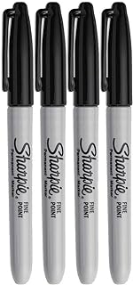 Sharpie Permanent Markers, Fine Point, Black Ink (4-Pack)