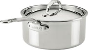 Hestan ProBond Luxe 4-Quart Saucepan with Lid, Professional Clad Stainless Steel, ProCore Tri-Ply Clad Construction, Polished Exterior, Induction & Oven Safe