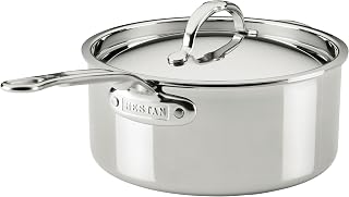 Hestan ProBond Luxe 4-Quart Saucepan with Lid, Professional Clad Stainless Steel, ProCore Tri-Ply Clad Construction, Polished Exterior, Induction & Oven Safe