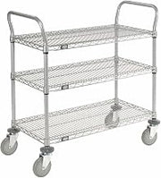 Nexel Wire Shelf Utility Cart, 3 Shelves, 800 Lb. Capacity, 36x24x38