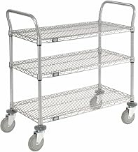Nexel Wire Shelf Utility Cart, 3 Shelves, 800 Lb. Capacity, 36x24x38