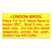 East West Label London Broil Die-Cut Greaseproof Recipe Label Orange | 1000/Roll by EastWest – Orange, Pack of 1000, Model LABEL: LONDON BROIL