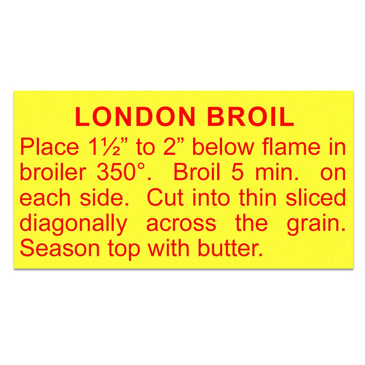 East West Label London Broil Die-Cut Greaseproof Recipe Label Orange | 1000/Roll by EastWest – Orange, Pack of 1000, Model LABEL: LONDON BROIL