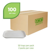 Eco-Products Compostable 13x17in Serving Tray by ECO PRODUCTS – 13"x17", Bamboo, White, Pack of 100, Model EP-SCTR1317NFA
