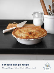 Le Tauci Ceramic Pie Dish, 9 Inch 52 Ounce Capacity, Set of 2, White