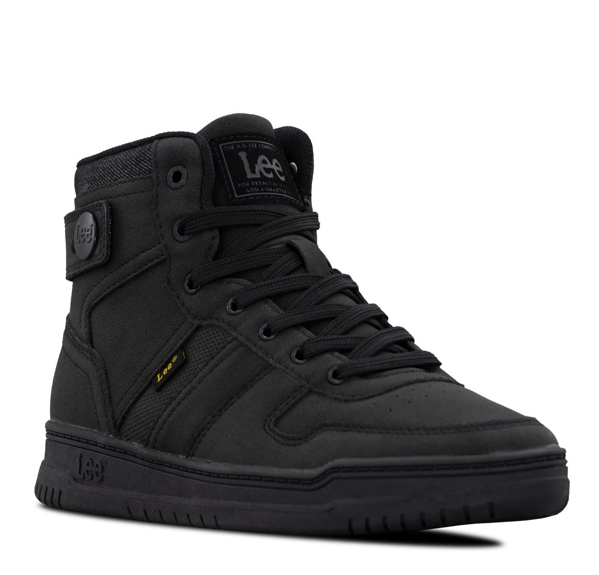 Kid's Noah High-Top Retro Sneaker by Lee – Black Mono, Model GP00058-9800