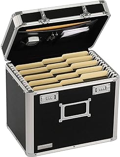 Vaultz VZ01165 Locking Security Storage Box, Letter, 13 1/2w x 10 1/2d x 13 1/4h, Black
