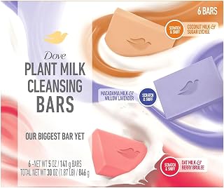 Dove Plant Milk Bar Soap, 5 Ounce (Pack of 6)
