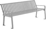 Global Industrial 6 ft. Outdoor Heavy-Duty Portable Park Bench with Back
