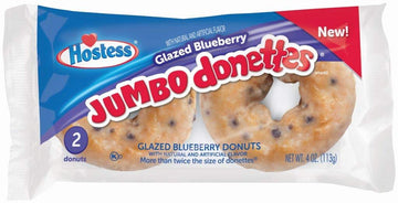 Glazed Blueberry Jumbo Donuts by Hostess – 4 Ounce"
