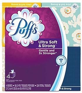 Puffs Ultra Soft & Strong Tissues, White, 224 Count (Pack of 1) (3700035295)