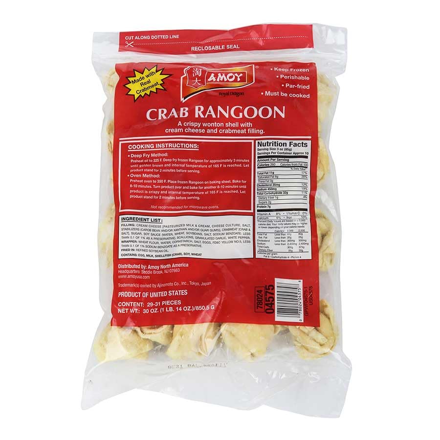Amoy Crab Rangoon by Ajinomoto Windsor – 1.8 Pound (Pack of 4), Pack of 120