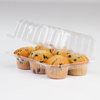 1/2 Dozen Cupcake Container (6 cavities) by Cake S.O.S – 350.0 milliliters, Plastic, Clear, Model LBH6656