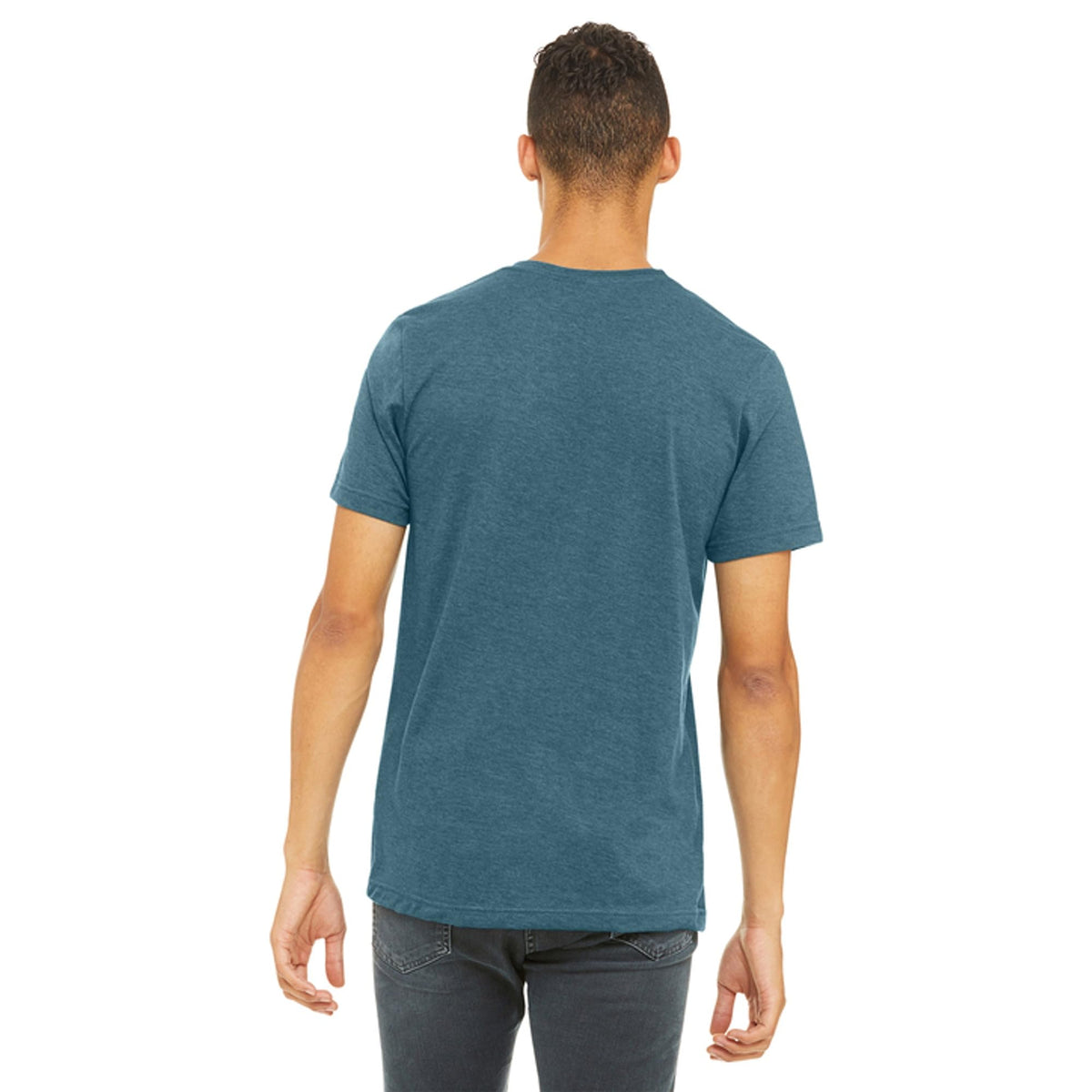 BELLA+CANVAS Unisex Jersey Short Sleeve Tee by Bella + Canvas – Small-X-Large, Polyester, Heather Slate, Model 3001