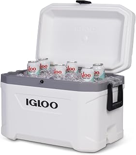 Igloo 00050541 Cooler Box, Outdoor, Cooler Box, Cold Retention, Thermal Box, Marine Ultra, White, 54qt, 51L, Genuine