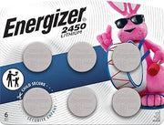 Energizer CR2450 3V Lithium Coin Battery, (6 Pack) | Child-Resistant Packaging; watch battery for keyless entry systems, remotes, glucose monitors, and toys