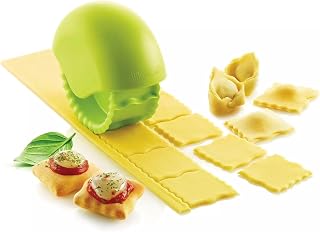 Silikomart Pack of 4 Snack'n'Roll Cutter Roller for Pasta and Snacks, Green, Size 110 x 97 h 78 mm, Made in Italy