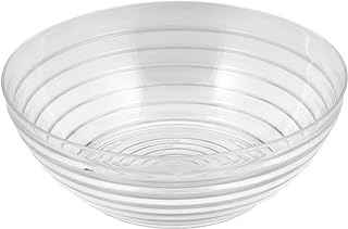 Elegant Clear Crystalware Ringed Bowl, 5 qt. (1 Pc.) - BPA Free, Versatile & Stylish Design, Perfect for Entertaining and Every Occasion