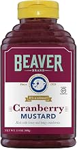 Beaver Cranberry Mustard, 13 Ounce Squeeze Bottle (Pack of 6)