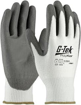 G-Tek PolyKor 16-D622 White/Gray Large HPPE Cut-Resistant Gloves - ANSI 2