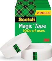 Scotch Magic Tape, Invisible, Home Office Supplies and Back to School Supplies for College and Classrooms, 2 Rolls