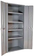 Durham Heavy Duty Welded 14 Gauge Steel Bi-Fold Door Cabinet, 3953-4S-95, 900 lbs Capacity, 24" Length x 36" Width x 84" Height, 4 Shelves