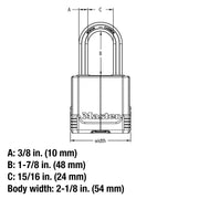 M515XTLH Magnum Heavy Duty Padlock with Key by Master Lock – 2 Pack, Stainless Steel, Black, Model M515XTLHCCSEN