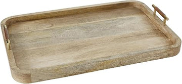Renwil Mango Wood Tray - Decorative Accent Tray for Candles & Home Decor - Rustic Chic Serving Tray