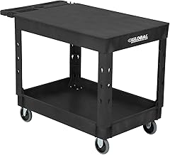 Global Industrial Industrial Service & Utility Flat Top Plastic Cart, Black