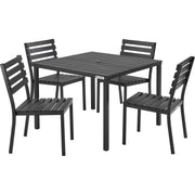 Stackable Outdoor Dining Armless Chair by Global Industrial – Alloy Steel, Black, Model 436986BK
