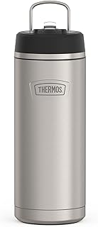 ICON SERIES BY THERMOS Stainless Steel Water Bottle with Straw Lid, 32 Ounce, Matte Stainless Steel